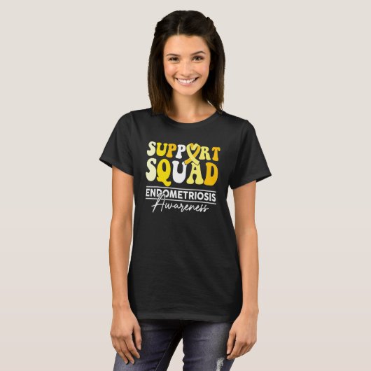 Support Squad Sunflower Hair Endometriosis Awarene Tシャツ (正面フル)