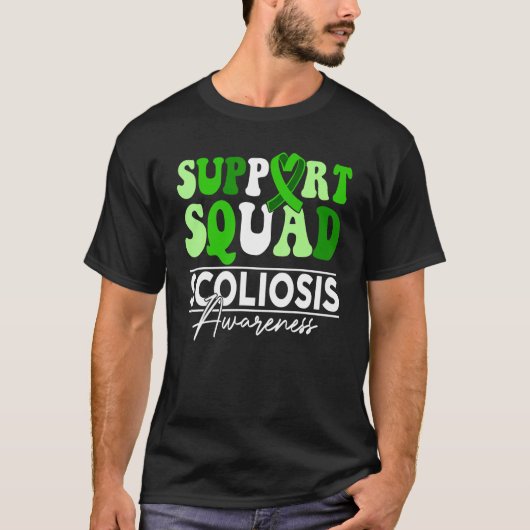Support Squad Sunflower Hair Scoliosis Awareness Tシャツ (正面)