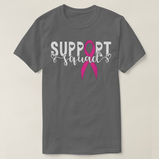 Support Squad Survivor Warrior Pink Ribbon Breast  Tシャツ (デザイン正面)