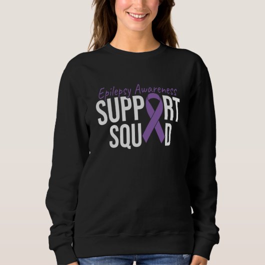 Support Squad We Wear Purple For Epilepsy Awarenes スウェットシャツ (正面)