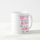 Support The Fighters Breast Cancer Pink Ribbon コーヒーマグカップ (正面右)