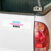 Support Transgender Rights バンパーステッカー (トラック上)