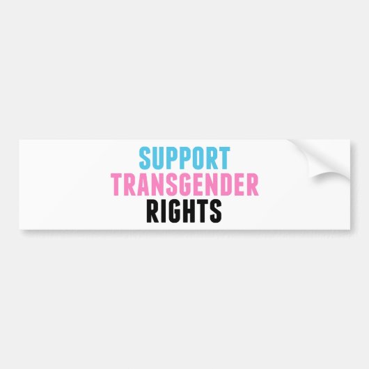 Support Transgender Rights バンパーステッカー (正面)