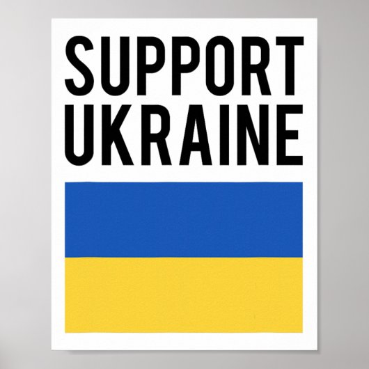 Support Ukraine - Black Bold Letters - Ukrainian F ポスター (正面)