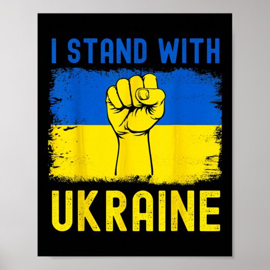 Support Ukraine Flag I Stand With Ukraine  ポスター (正面)