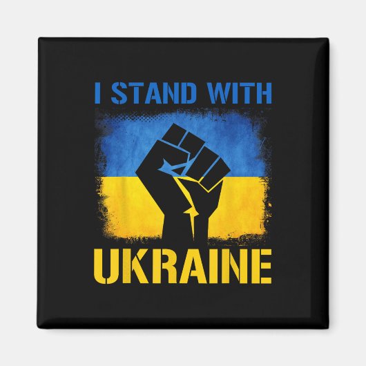 Support Ukraine Flag I Stand With Ukraine マグネット (正面)