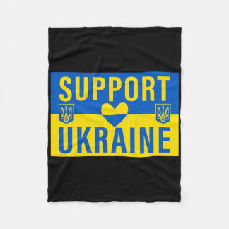 Support Ukraine Flag With Heart  フリースブランケット