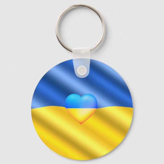 Support Ukraine - Freedom - Peace - Ukraine Flag キーホルダー (正面)