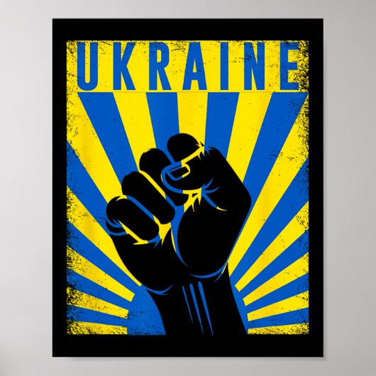 Support Ukraine Hand Fist Ukraine Resist Protest U ポスター (正面)