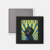 Support Ukraine Hand Fist Ukraine Resist Protest U マグネット (正面/裏面)