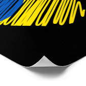 Support Ukraine Heart Ukrainian Flag ポスター (角)