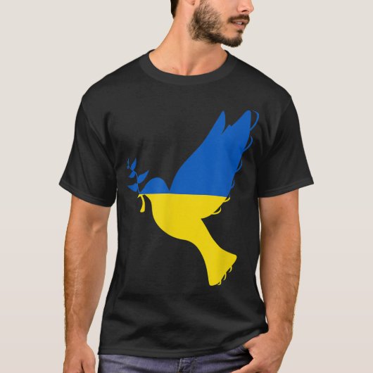 Support Ukraine I Stand With Ukraine Flag Tシャツ (正面)