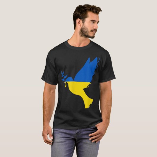 Support Ukraine I Stand With Ukraine Flag Tシャツ (正面フル)