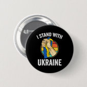 Support Ukraine I Stand With Ukraine Retro Ukraini 缶バッジ (正面&裏面)
