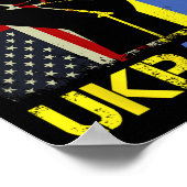 Support Ukraine I Stand With Ukraine Ukrainian Fla ポスター (角)