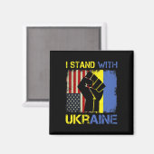 Support Ukraine I Stand With Ukraine Ukrainian Fla マグネット (正面/裏面)