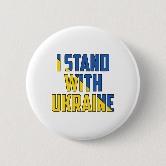 Support Ukraine I Stand With Ukraine Ukrainianflag 缶バッジ (正面)