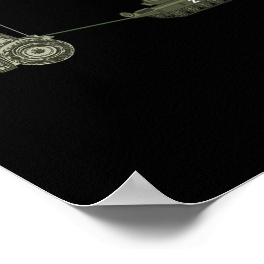 Support Ukraine Tractor Pulling A Russian  ポスター (角)