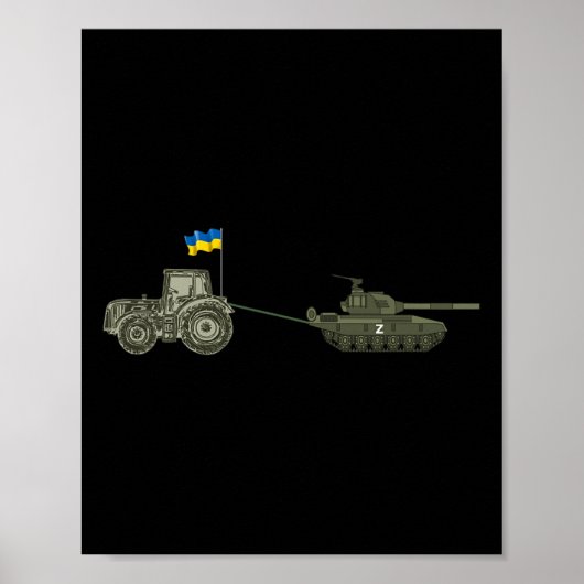Support Ukraine Tractor Pulling A Russian  ポスター (正面)