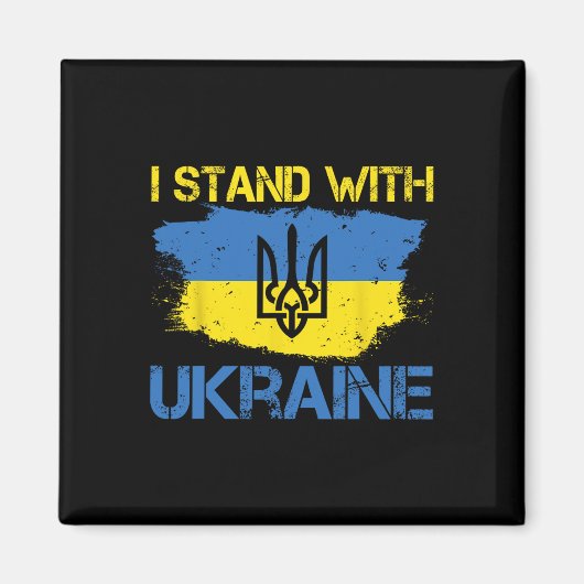 Support Ukraine With This Ukraine Flag I Stand Wit マグネット (正面)