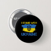 Support Ukraine With This Ukraine Flag I Stand Wit 缶バッジ (正面&裏面)