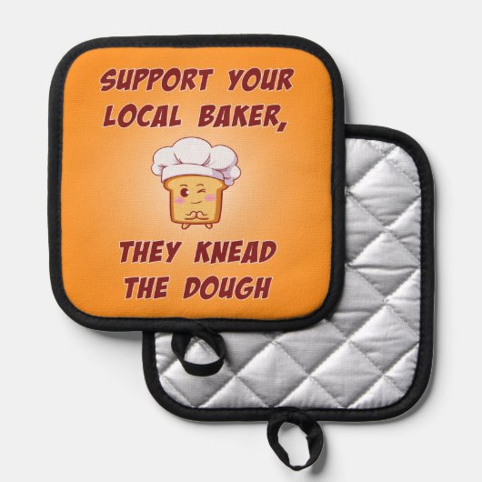 Support your baker they knead the dough 鍋敷き (正面/裏面)