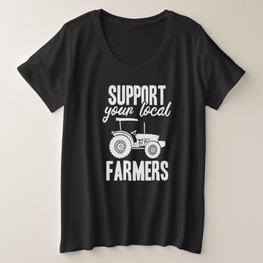 Support Your Farmers プラスサイズTシャツ (デザイン正面)
