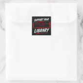 Support Your Library – Custom Library Name Design スクエアシール (バッグ)