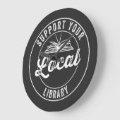 support your local library ラージ壁時計 (傾斜)