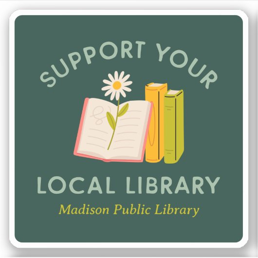 Support Your Local Library Custom シール (正面)