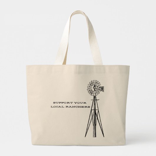 Support your local ranchers tote ラージトートバッグ (裏面)