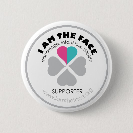 *Supporter*私は顔ピンクおよび青いボタンです 缶バッジ (正面)