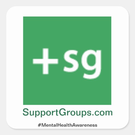 SupportGroups.com #MentalHealthAwareness スクエアシール (正面)