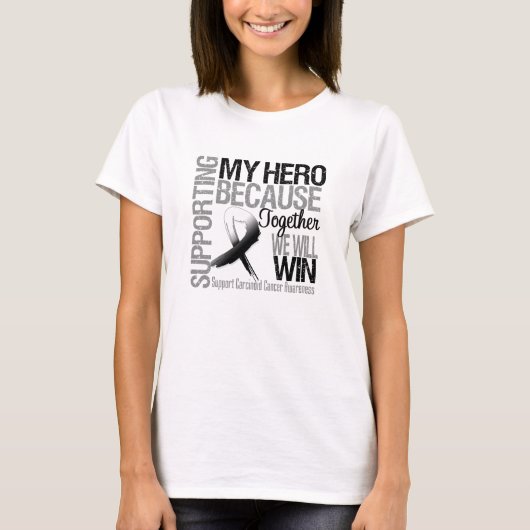 Supporting My Hero – カルチノイドがん認識度 Tシャツ (正面)