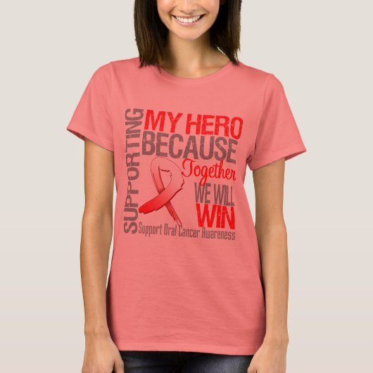 Supporting My Hero – 口腔がん認識度 Tシャツ (正面)