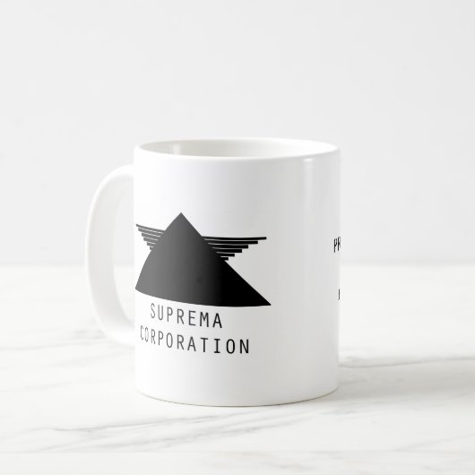 Suprema Corpの従業員のコーヒーカップ コーヒーマグカップ (正面左)