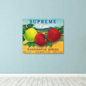 Supreme Apple Label – ワシントン州 キャンバスプリント (インサイチュ (ウッドフロア))