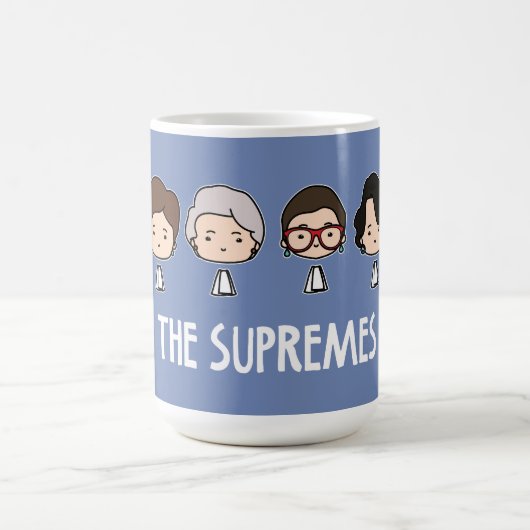 Supremesの女性のかわいいかわいいのチビ（小さくかわいく書いた感じ）の頭部 コーヒーマグカップ (中央)
