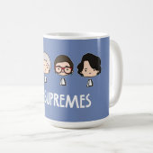 Supremesの女性のかわいいかわいいのチビ(小さくかわいく書いた感じ)の頭部 コーヒーマグカップ (正面右)