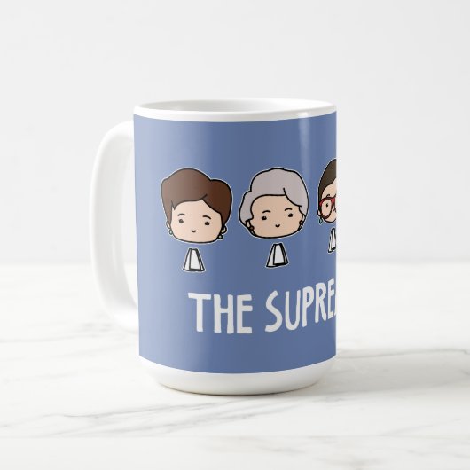 Supremesの女性のかわいいかわいいのチビ（小さくかわいく書いた感じ）の頭部 コーヒーマグカップ (正面左)