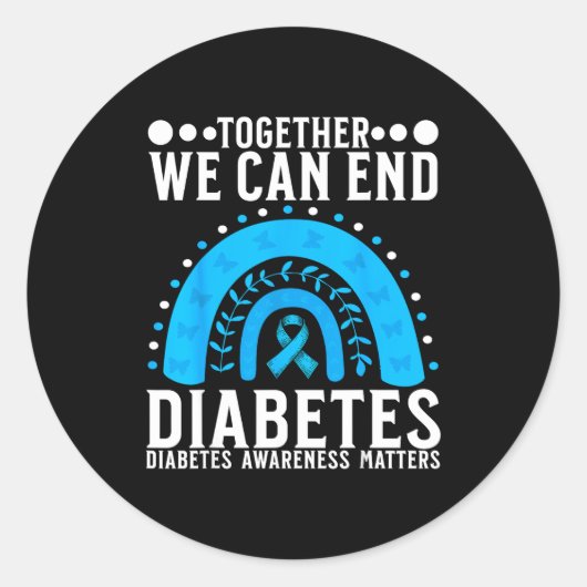 Suprt Diabetes Awareness Month For Diabetes Women  ラウンドシール (正面)