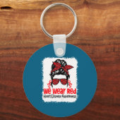 Suprt Heart Disease Awareness We Wear Red Tee Woma キーホルダー (正面)
