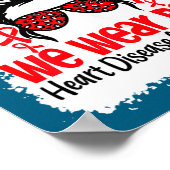 Suprt Heart Disease Awareness We Wear Red Tee Woma ポスター (角)