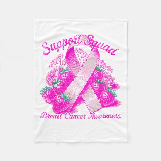 Suprt Squad Breast Cancer Awareness Nk Ribbon Wome フリースブランケット (正面)