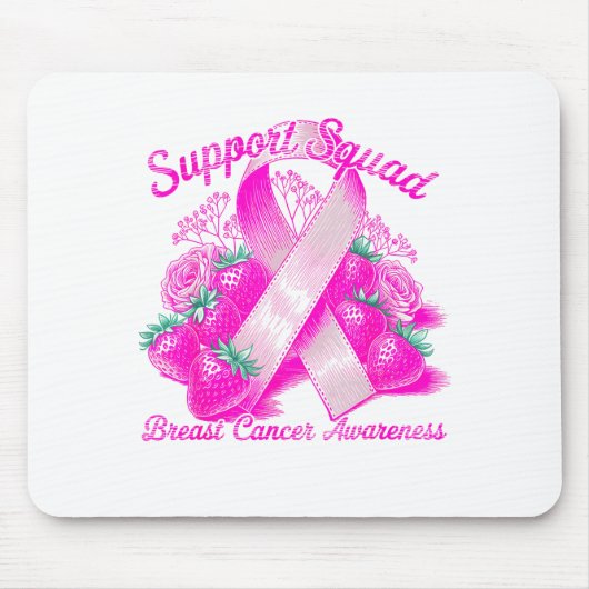 Suprt Squad Breast Cancer Awareness Nk Ribbon Wome マウスパッド (正面)