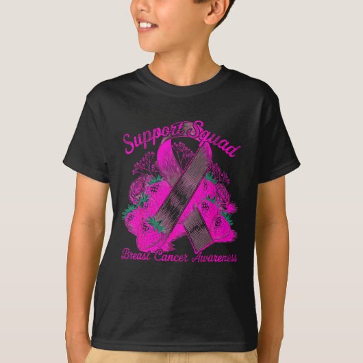 Suprt Squad Breast Cancer Awareness Nk Ribbon Wome Tシャツ (正面)
