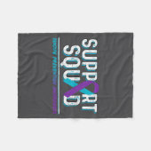Suprt Squad Suprt Suicide Prevention Awareness Rib フリースブランケット (正面(横))