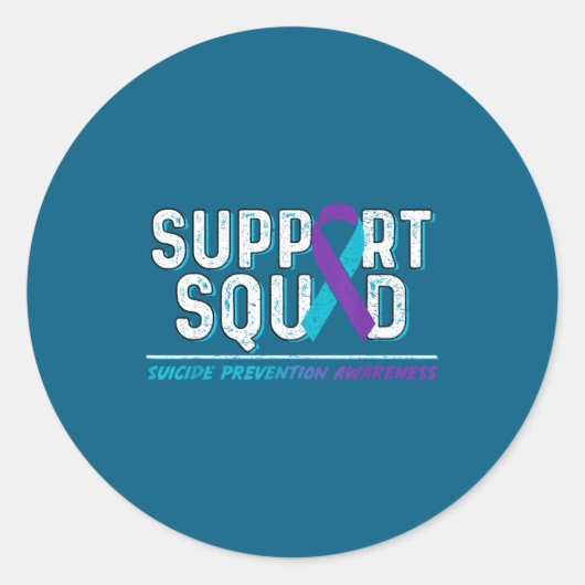 Suprt Squad Suprt Suicide Prevention Awareness Rib ラウンドシール (正面)
