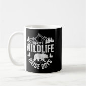 Suprt Wildlife Raise Boys Mom Dad Wild One Funny G コーヒーマグカップ (左)