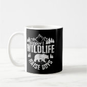 Suprt Wildlife Raise Boys Mom Dad Wild One Funny G コーヒーマグカップ (左)